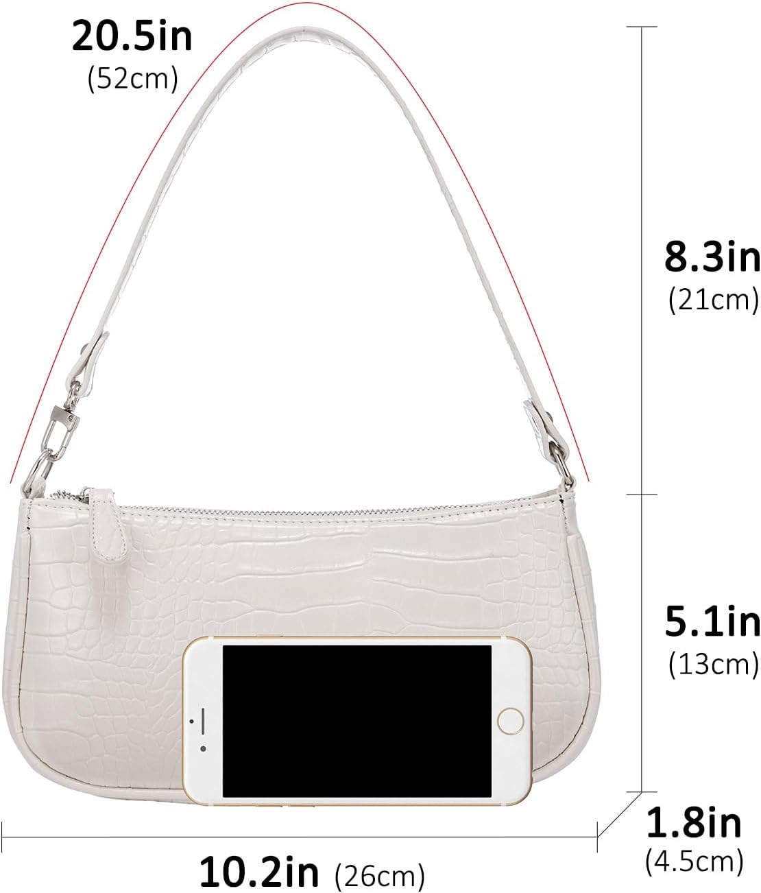 Sasha White Leather Handbag