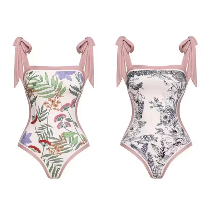 Eloise Sweet Swimsuit: French Style, Double Side Printing One Pieces