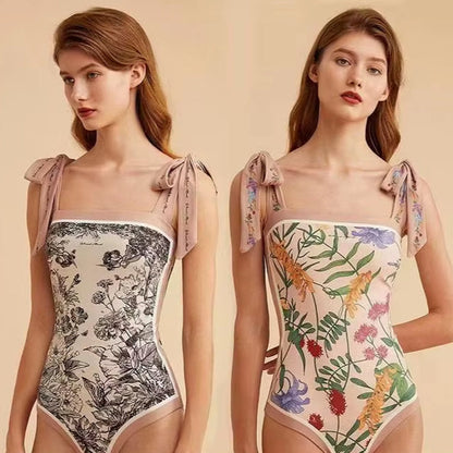 Eloise Sweet Swimsuit:  French Style, Double Side Printing One Pieces