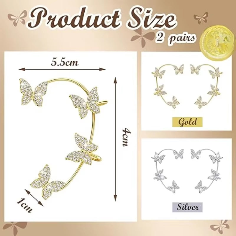 Sasha Silver Butterfly Cuff: No Piercing Needed