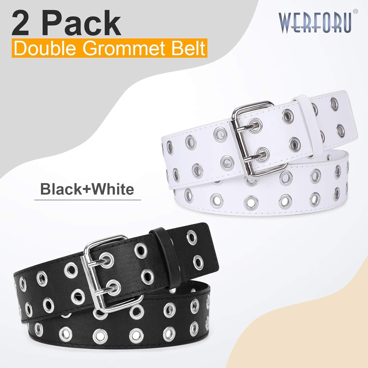 Becca Belt: Double Grommet Leather Belt 