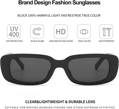 Sasha Rectangle Sunglasses for Women: UV 400 Protection