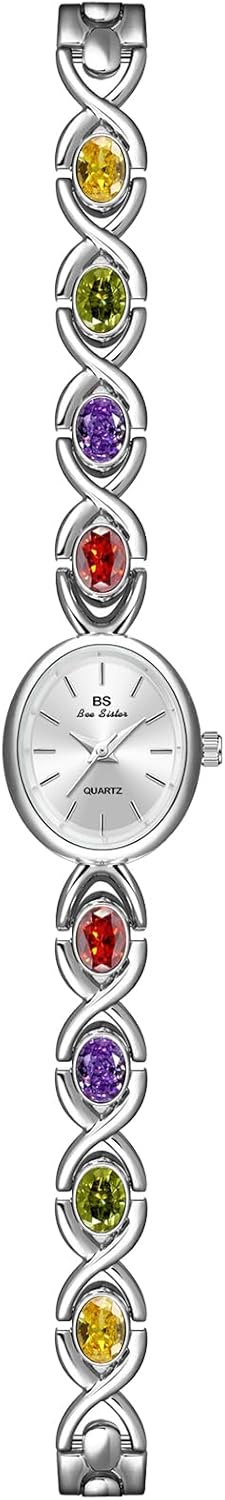 Gold Tone Watches for Women with Small Vintage Bracelet Elegant Jade Oval Dial Dress Watch Fashion Quartz Wrist Watch Waterproof Watch