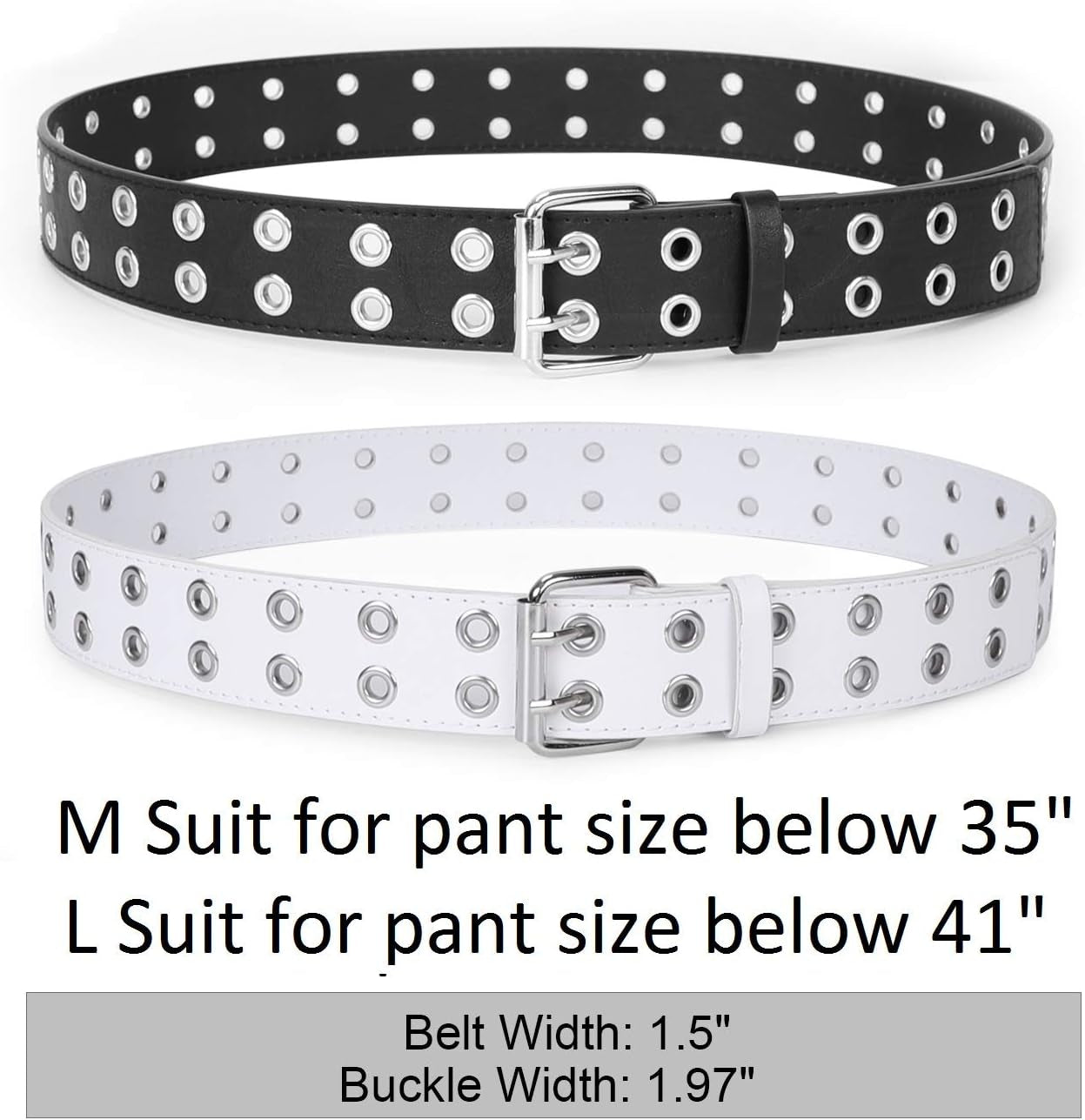 Becca Belt: Double Grommet Leather Belt 