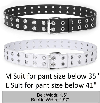 Becca Belt: Double Grommet Leather Belt 