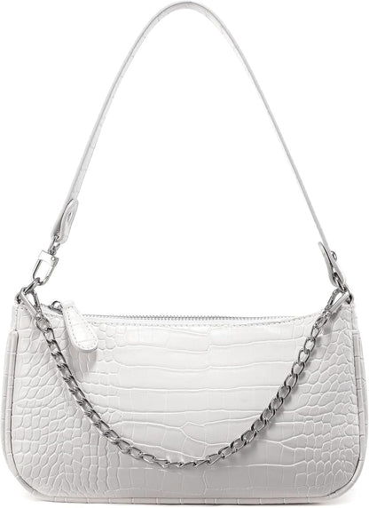 Sasha White Leather Handbag