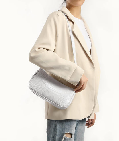 Sasha White Leather Handbag