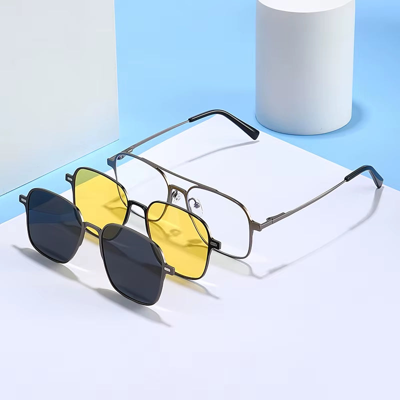 Jack Metal 3 in 1 Polarized Sunglasses: Magnet Clip on Frames UV400