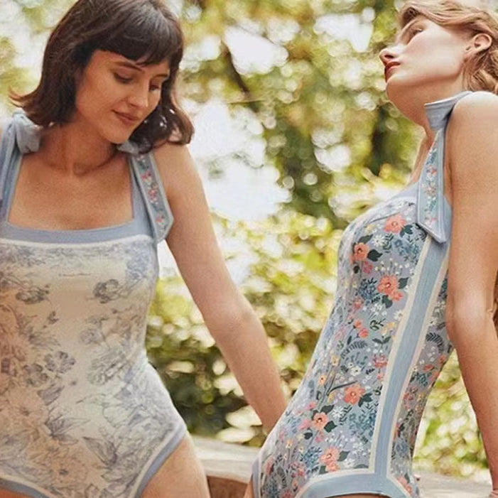 Eloise Sweet Swimsuit:  French Style, Double Side Printing One Pieces