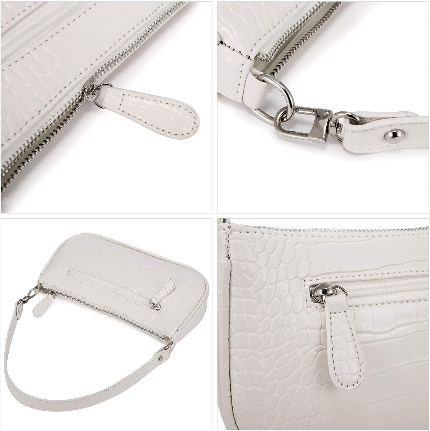 Sasha White Leather Handbag
