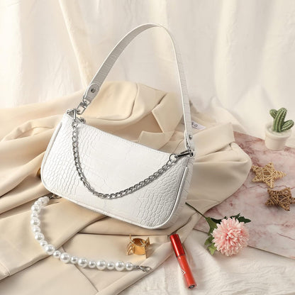 Sasha White Leather Handbag