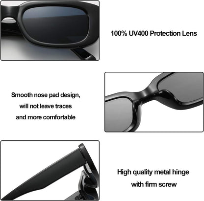 Sasha Rectangle Sunglasses for Women: UV 400 Protection