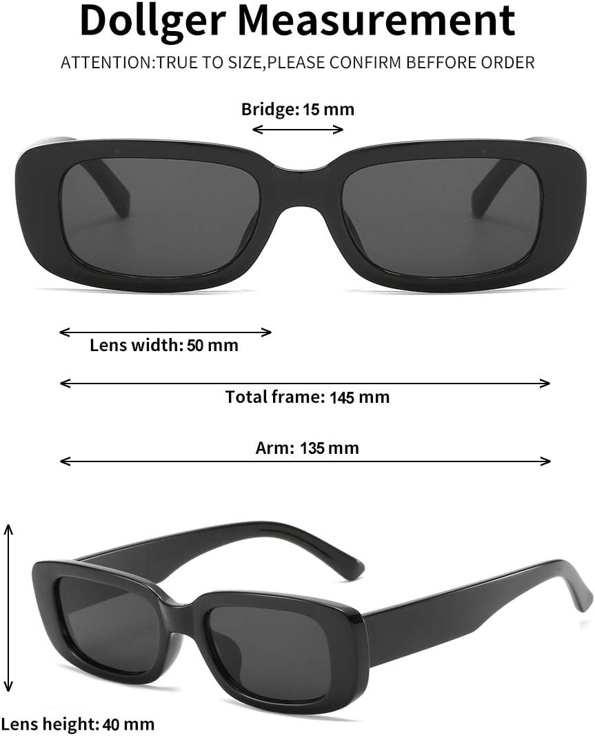 Sasha Rectangle Sunglasses for Women: UV 400 Protection