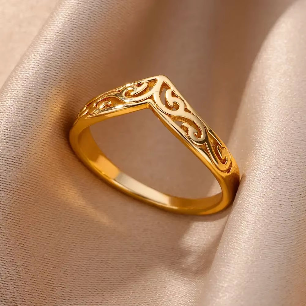 Angie Gold Rings: Stainless Steel Rings for Women