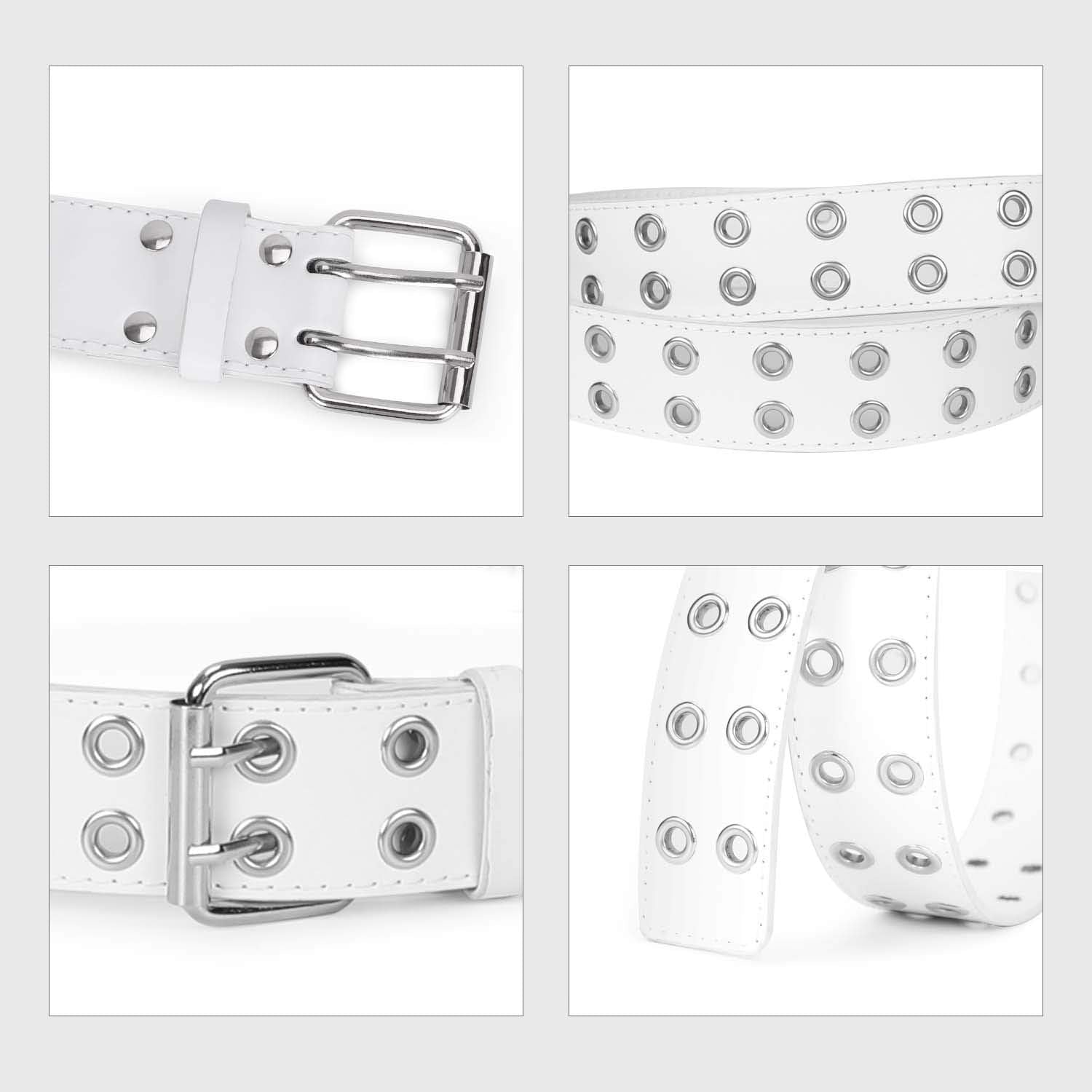 Becca Belt: Double Grommet Leather Belt 