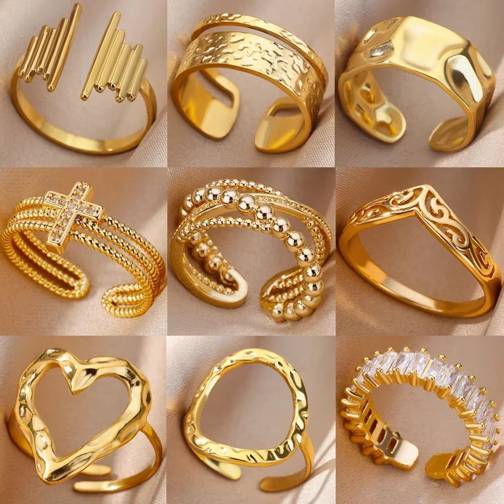 Angie Gold Rings: Stainless Steel Rings for Women