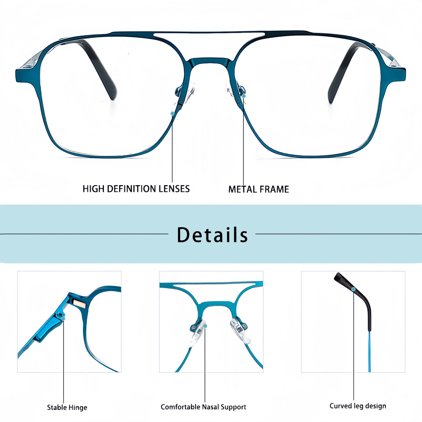 Jack Metal 3 in 1 Polarized Sunglasses: Magnet Clip on Frames UV400