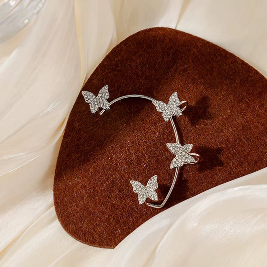 Sasha Silver Butterfly Cuff: No Piercing Needed