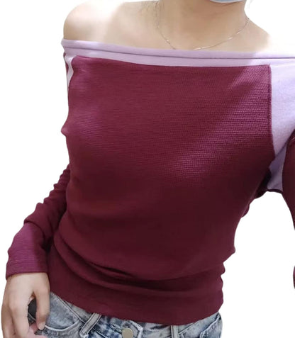 Women Vintage Aesthetic Top Long Sleeve Lace Trim Tight Shirts Y2K Graphic Print Fairy Grunge Top Streetwear