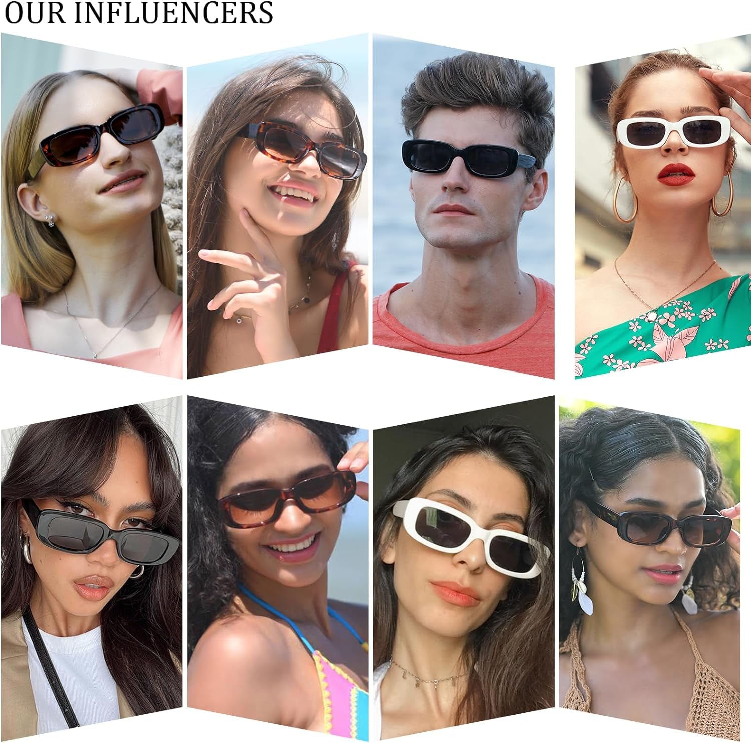 Sasha Rectangle Sunglasses for Women: UV 400 Protection